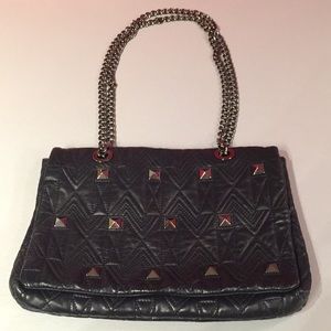 BADGLEY MISHKA studded black convertible bag